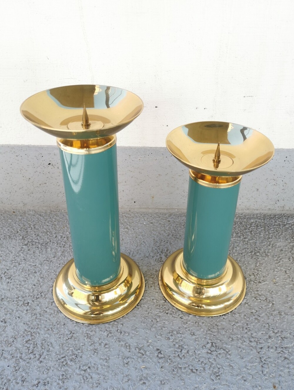 Vintage Ethan Allen Brass Spike Candle Holders
